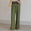 Spring and Summer New Cotton Hemp Loose Elastic Waist Women's Wide Leg Pants