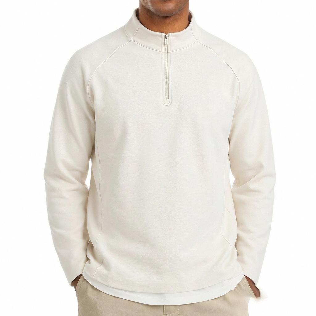 Men's Winter Half Zip Lined Sweatshirt with Stand Collar Long Sleeve Stretch Outdoor Fitness Pullover