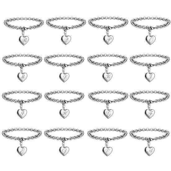 Adjustable Polished Smooth Edge Electroplating Ornamental Decoration Delicate Heart 26 Letters Alphabet Initial