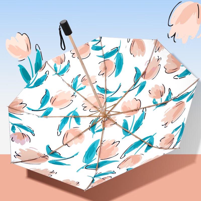 MAYDU Illustrated Series UV Protection Three-Fold Umbrella