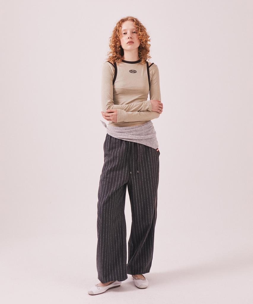 Minasu Stretch Layered T Shirt_Beige