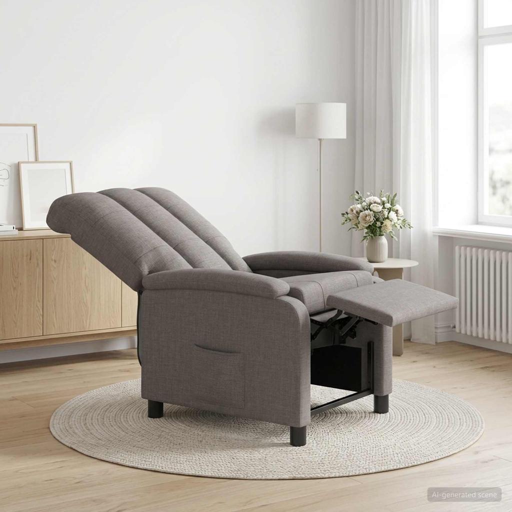Recliner Taupe Fabric