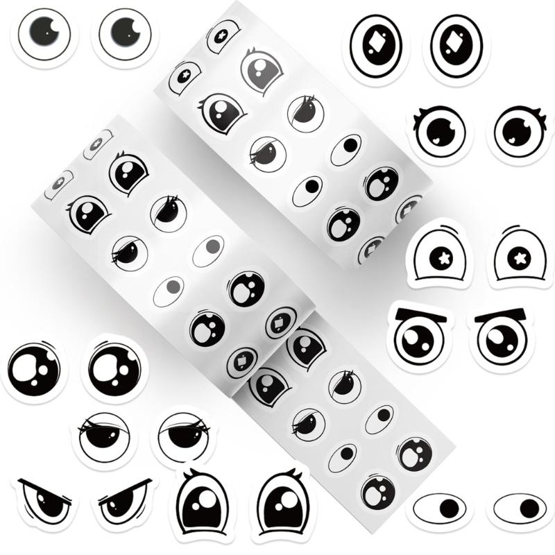 500Pcs Creative Eye Shape Sticker Adhesive Wrapping Label for Scrapbooking Seal Envelope Invitation Carton Packaging