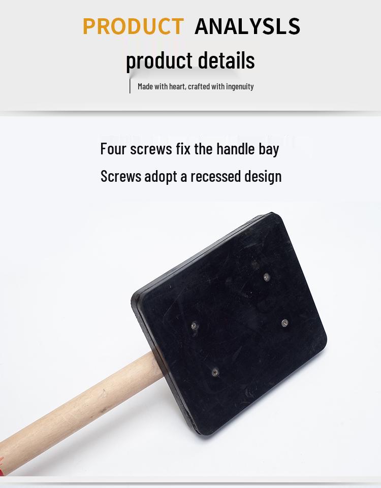 Heavy-Duty Rubber Tile Tapping Hammer for Flooring and Paving