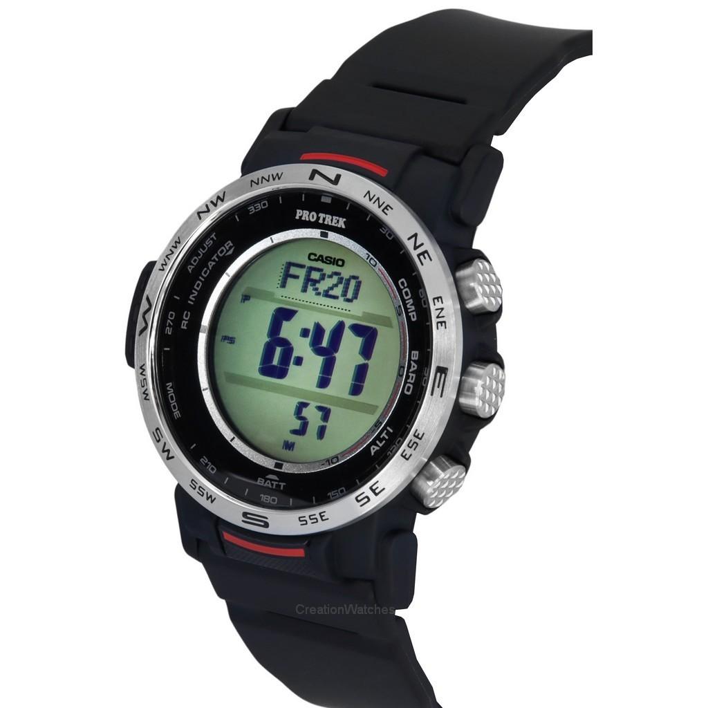 Casio Montre pour homme Pro Trek Climber Line Digital avec bracelet en résine biosourcée Tough Solar PRW-35-1A 100M