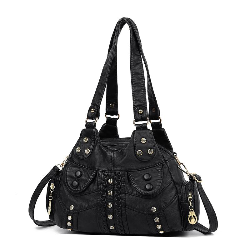 Colorful PU Leather Handbag for Women – Boho-Style Patchwork Design with Braided Details and Adjustable Strap, Perfect for Casual Wear