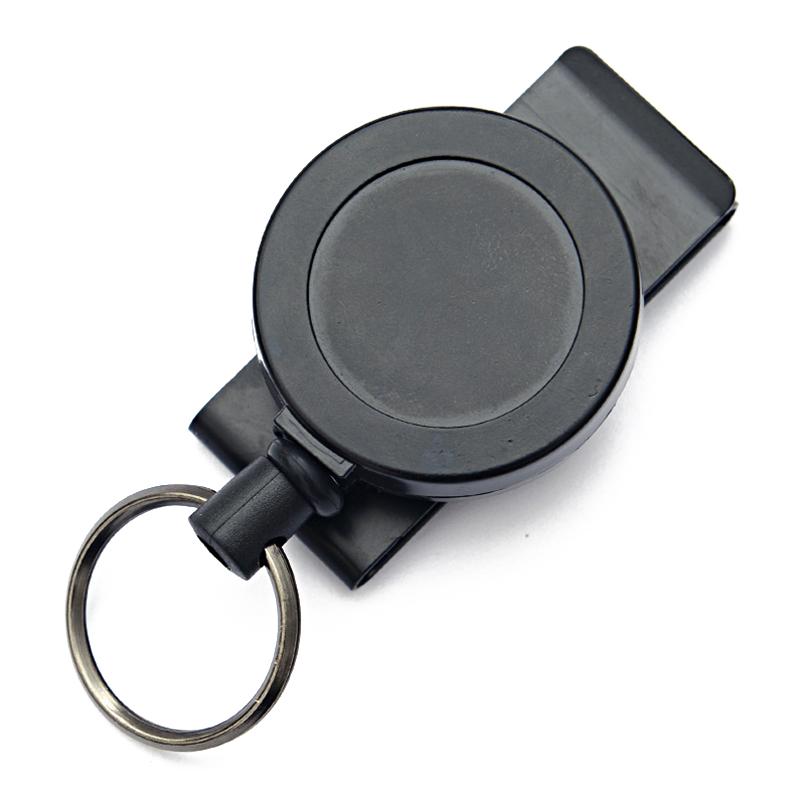 Retractable Keychain Badge Holder Reel With Multitool Carabiner Clip Heavy Duty Key Ring Steel Wire Lanyard Name Tag Stationery