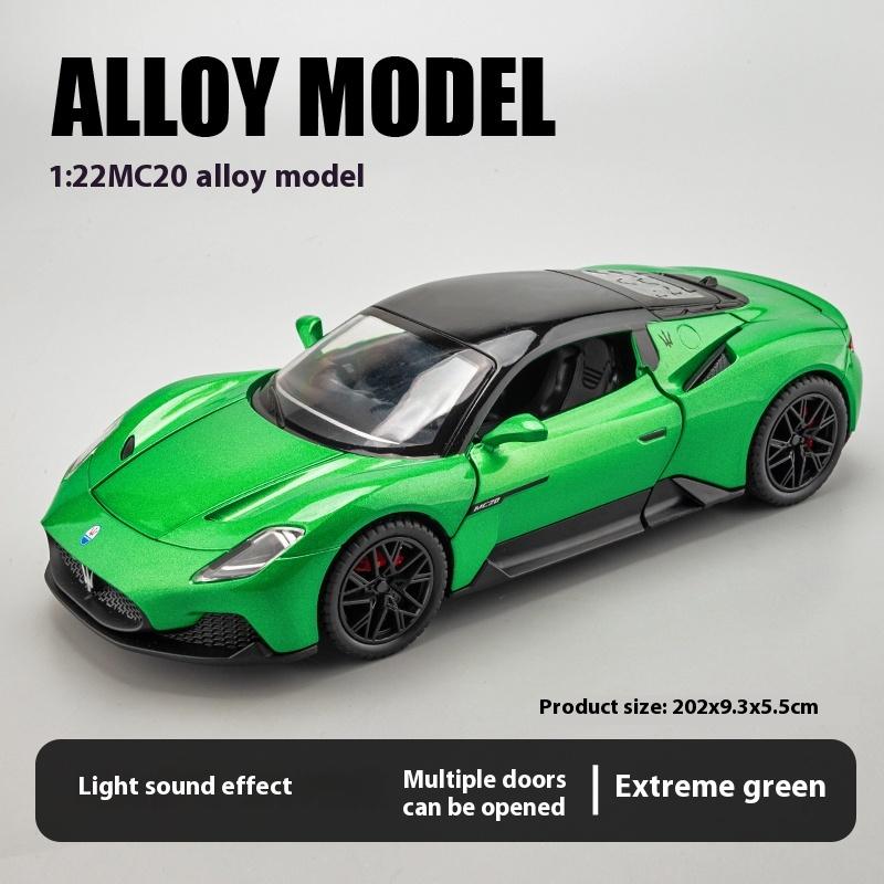 1/22 Maserati MC20 Alloy Model Car Metal Diecast Large Scale Vehicle Toy Model Collection Sound & Light Toy Car Gift for Kids