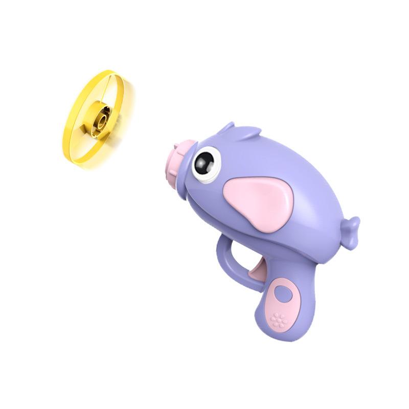 Children Saucer Launcher Pistol Outdoor Spinning Top Toys Flying Disc Bamboo Dragonfly Ejection Luminous Gyroscope Gun