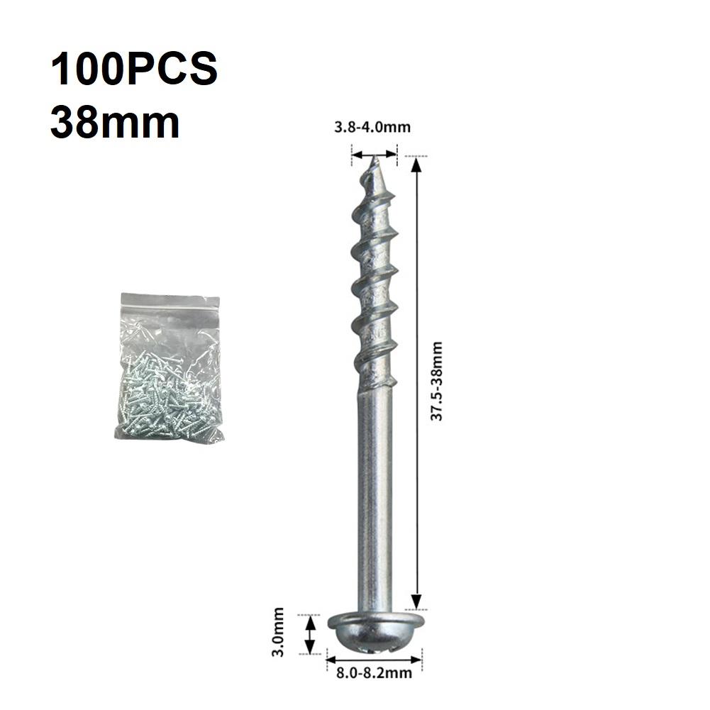 

100pcs Pocket Hole Screws Set Screw Tool 20mm Pocket Hole Screws Rust Resistance Zinc Coating Case-Hardened Steel