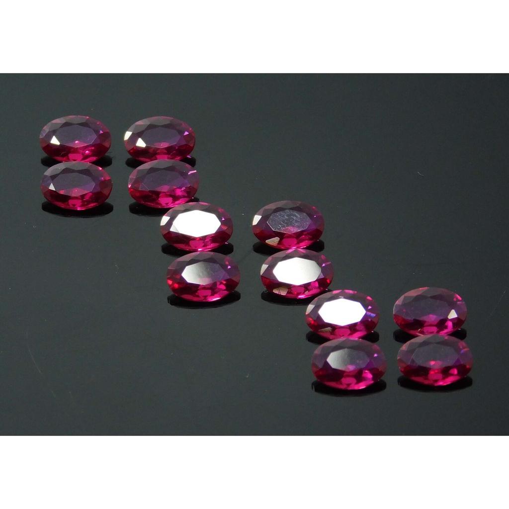 12 Pcs CERTIFIED Ruby Loose Gemstones Red Oval Shape 7x5 Mm Each Lot Az-495395