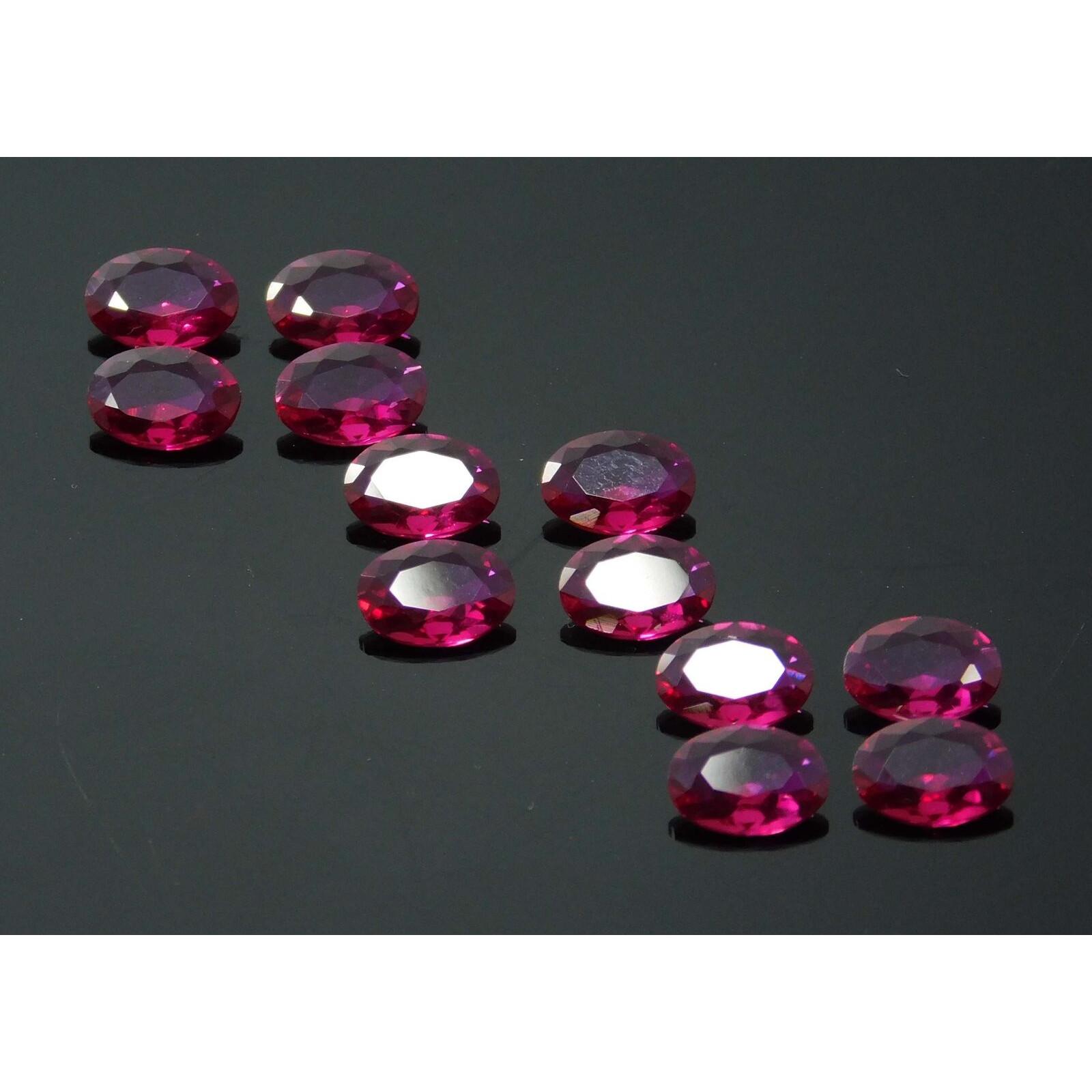 

12 pcs CERTIFIED Ruby Loose Gemstones Red Oval shape 7x5 mm Each Lot Az-495395 7 mm Each червоний