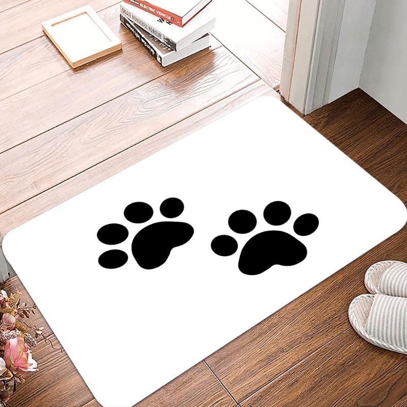 Dog Paw Printing Non-Slip Small Rug Waterproof Easy To Clean Floor Mat for Indoor Outdoor for Use Durable Home Decorate Novelty