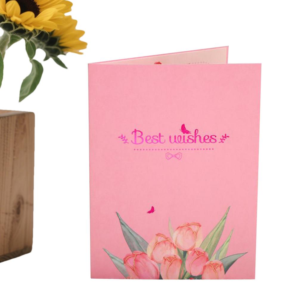 Valentines Card For Mom 3D Flower Embossed Foil Decor Romantic Wedding Card For Family Friends Wife Mother Sister Holiday