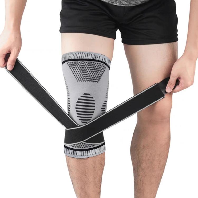 Knee Brace with Straps for Women Men,Compression Knee Brace,Knee Support Sleeve for Pains Relief,Running,Workout,Sports L