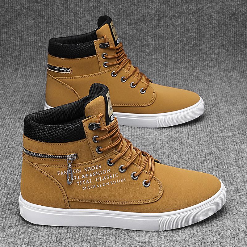 2026 Autumn Men Outdoor Ankle Boots Comfortable Non Slip Casual Shoes Short Boots Fashion High Top Sports Shoes Botas Hombre