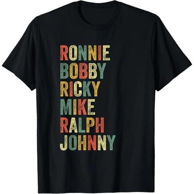 Ronnie Bobby Ricky Mike Ralph Johnny Funny Hip Hop Eighties T-shirt Men Women Summer Cotton Clothing Casual Short Sleeved Tee