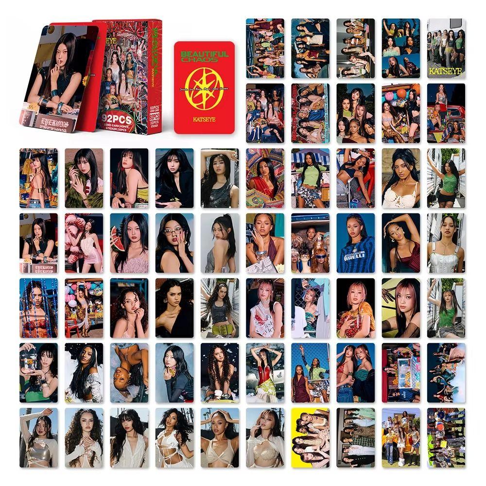 92Pcs/Set BEAUTIFULCHAOS KATSEYE Lomo Photo Cards HD Printed MANON MEGAN KATSEYE New Album LOMO Cards LARA DANIELA With Stickers