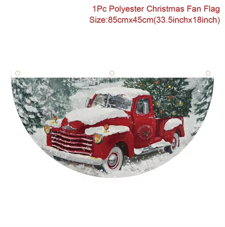 Christmas Fan-shaped Flag Banner Christmas Decor for Home 2026 Christmas Ornament Xmas Navidad Natal Noel Gifts New Year 2026