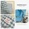 Plaid Lace-up Fisherman's Hat Children's Summer Versatile Wear Basin Hat On Both Sides Outdoor Outing Big Brim Sun Hat