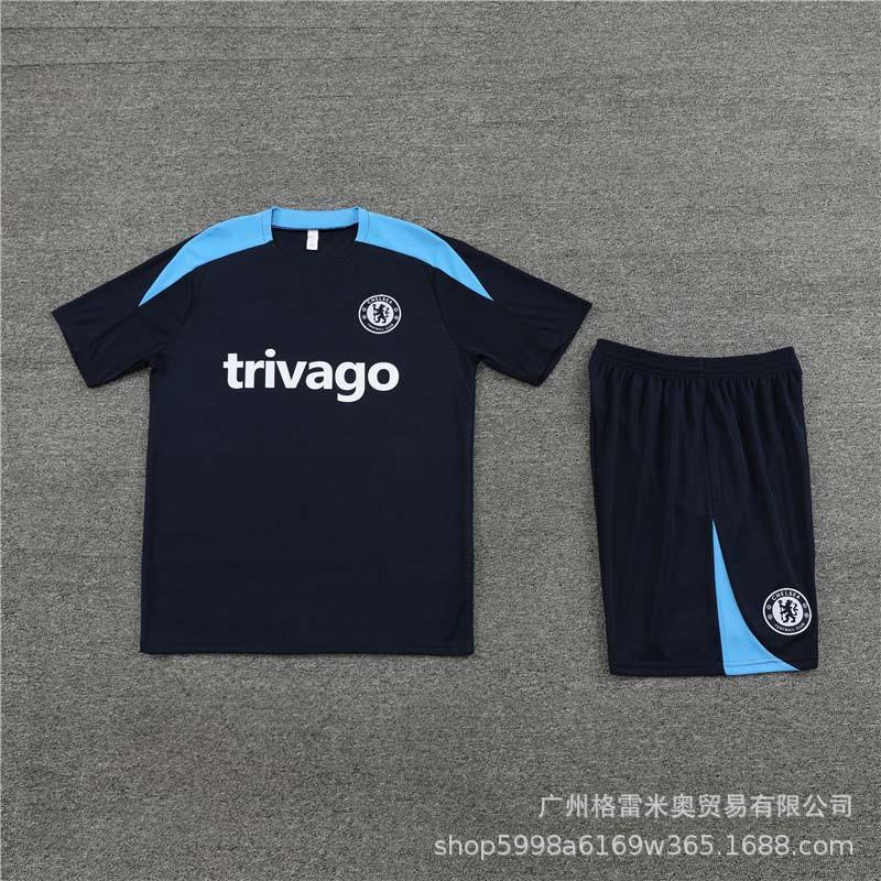 Chelsea Training Jersey Long Sleeve Half-Zip Soccer Shirt Adults Kids Camo Print Breathable Modal Fabric