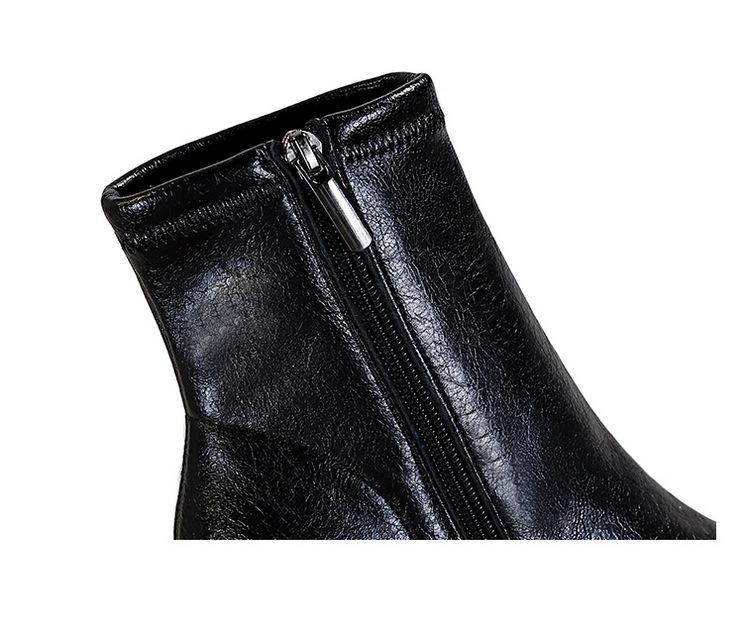 Retro Europäische & Amerikanische Stiletto Stiefeletten mit Seitlichem Reißverschluss - Damen Winter Spitzschuh Hoher Absatz Kurze Stiefel