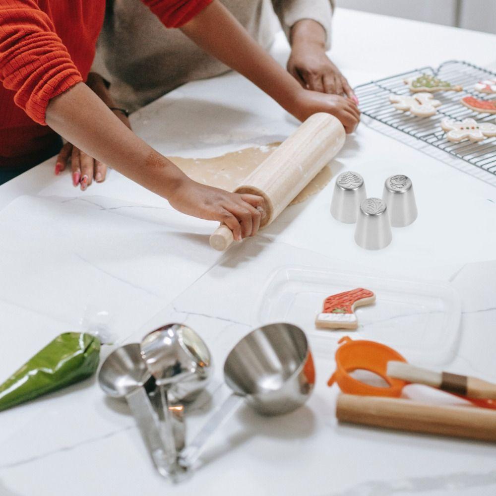 4ks/sada Nerezová tryska na vánoční dortový krém Tipy na polevu Trysky Nový rok