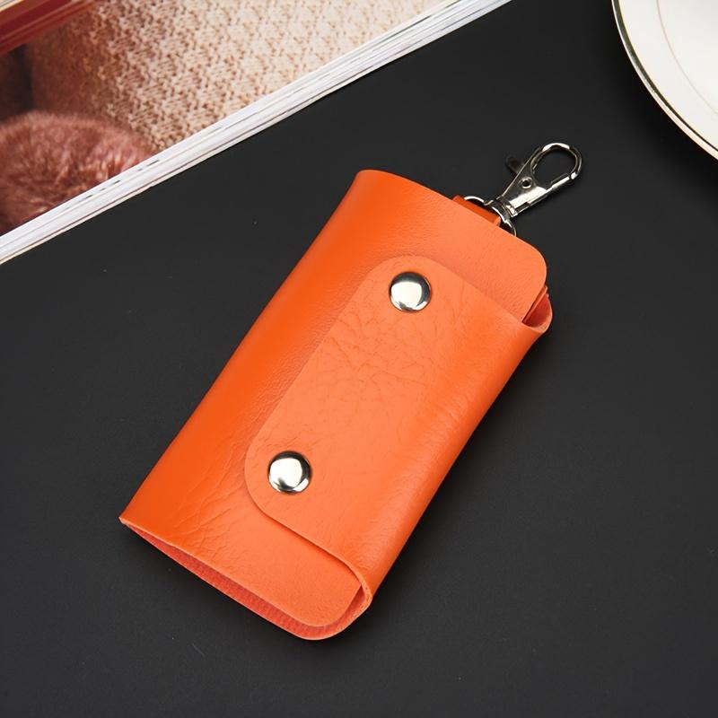 1pc Stylish Key Organizer Faux Leather Key Holder with Carabiner, Colorful & Durable Everyday Use, Key Organizer