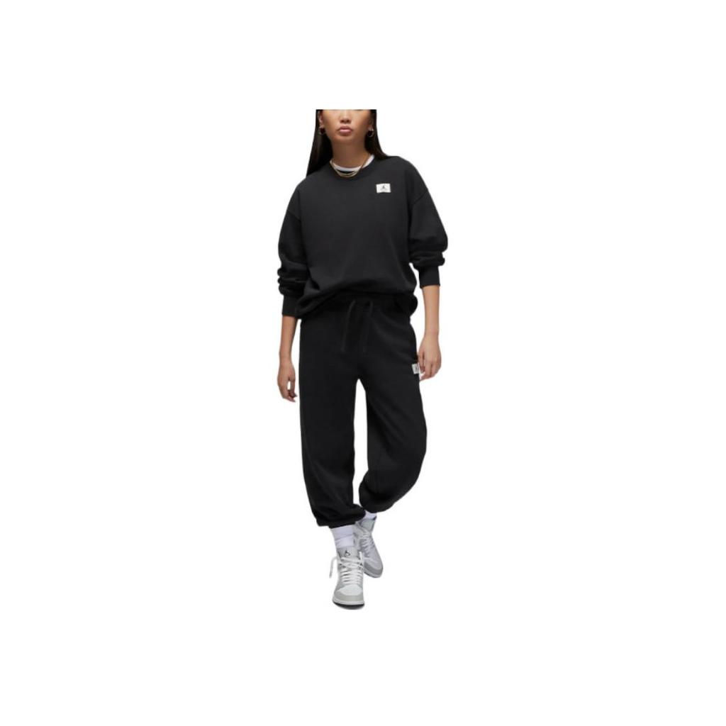 Jordan Fleece-Lined Joggers With Elastic Drawstring And Logo Patch Side Pockets Women Bottoms Black DQ4608-010