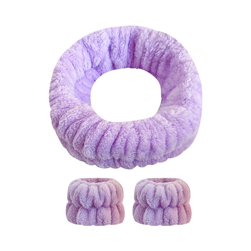 Facial Headband Face Wash Headband With Wristbands Spa Washband Microfiber Wrist Wash Towel Wristbands Head And Wrist Bands