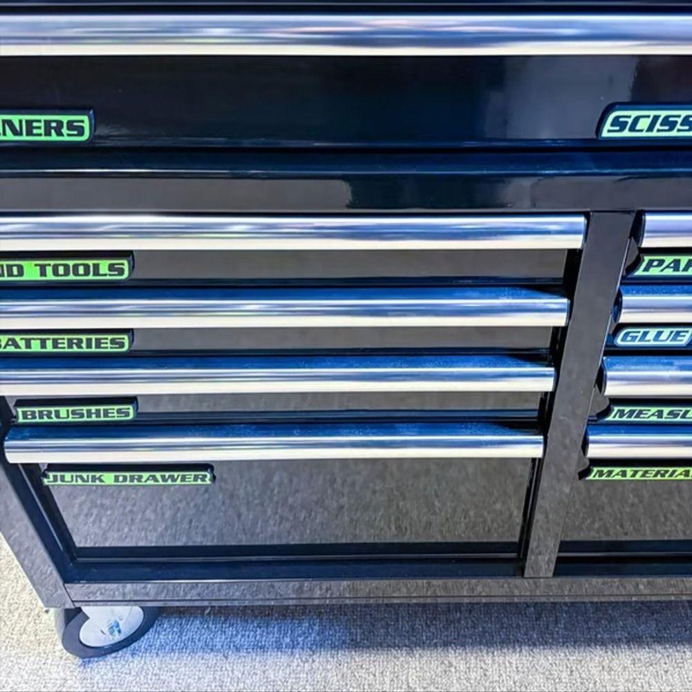 Portable 3D-Printed Tool Box Labels  For Steel Toolboxes Carts Drawers and Cabinets