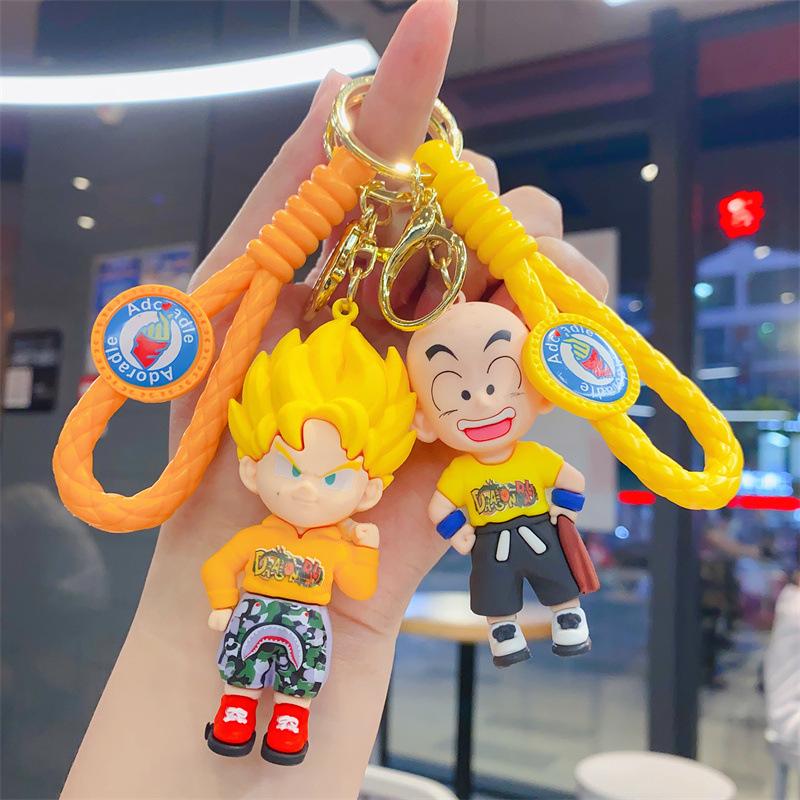Cartoon-Animation Exquisiter Dragon Ball Schlüsselanhänger Silikonpuppe Schulranzenanhänger Autoschlüsselanhänger Kleines Geschenk