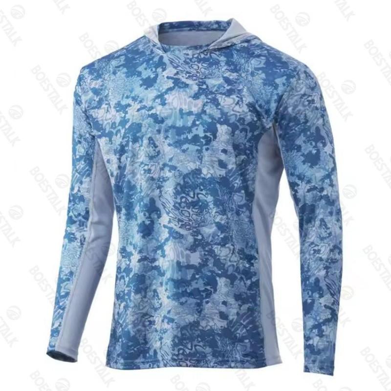 Long Sleeve Hooded Fishing Shirt UPF Quick Dry Breathable Outdoor Gear Men