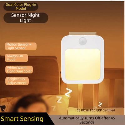 Warm White Light Plug-in LED Night Light Soft Light Stepless Dimming LED Backlit Night Light Energy Efficient