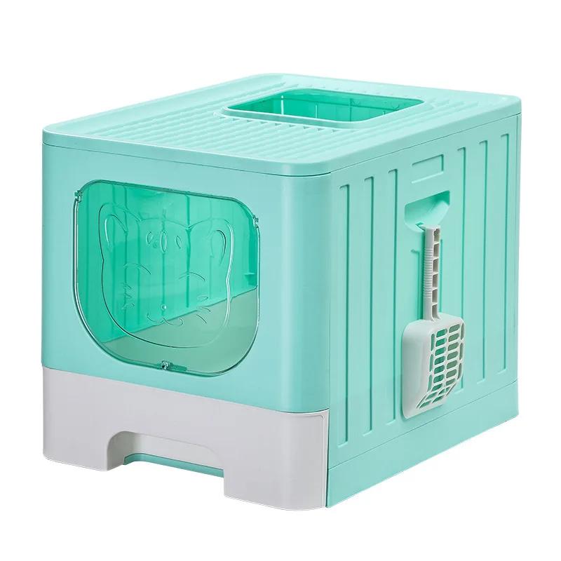 The drawer type cat litter box is fully enclosed and anti-splash cat toilet is opened and the kitten is deodorized.