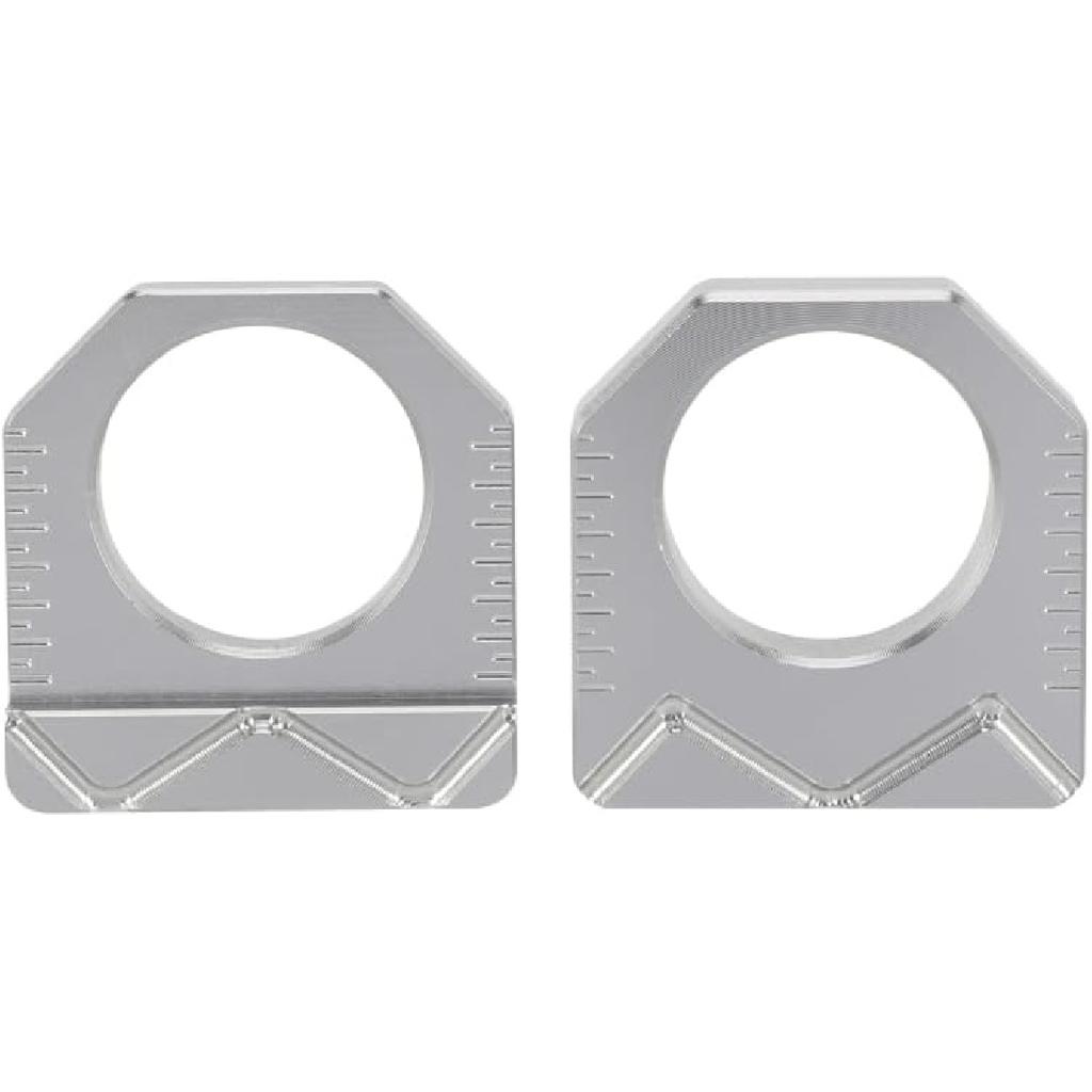 Dirt Bike Rear Axle Block CNC Motorcycle Chain Tensioner Adjuster for KX450F 16-18 KX250F 17-19 KX250 KX450 19-24 KX250X KX450X 22-24 Silver