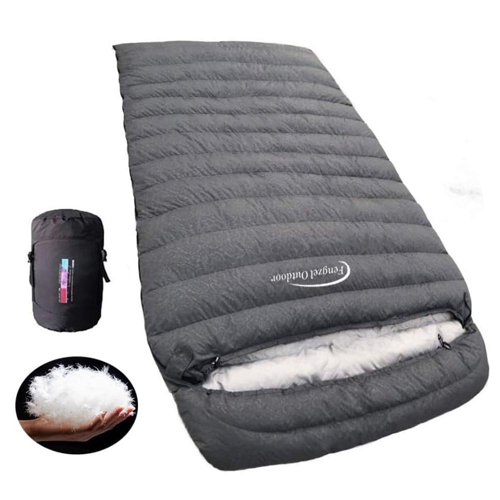 

Outdoor camping, mummy style, double sleeping bag, 93% duck down 2000g filling, thickened, cold-proof and warm, adult sleeping b темно серый
