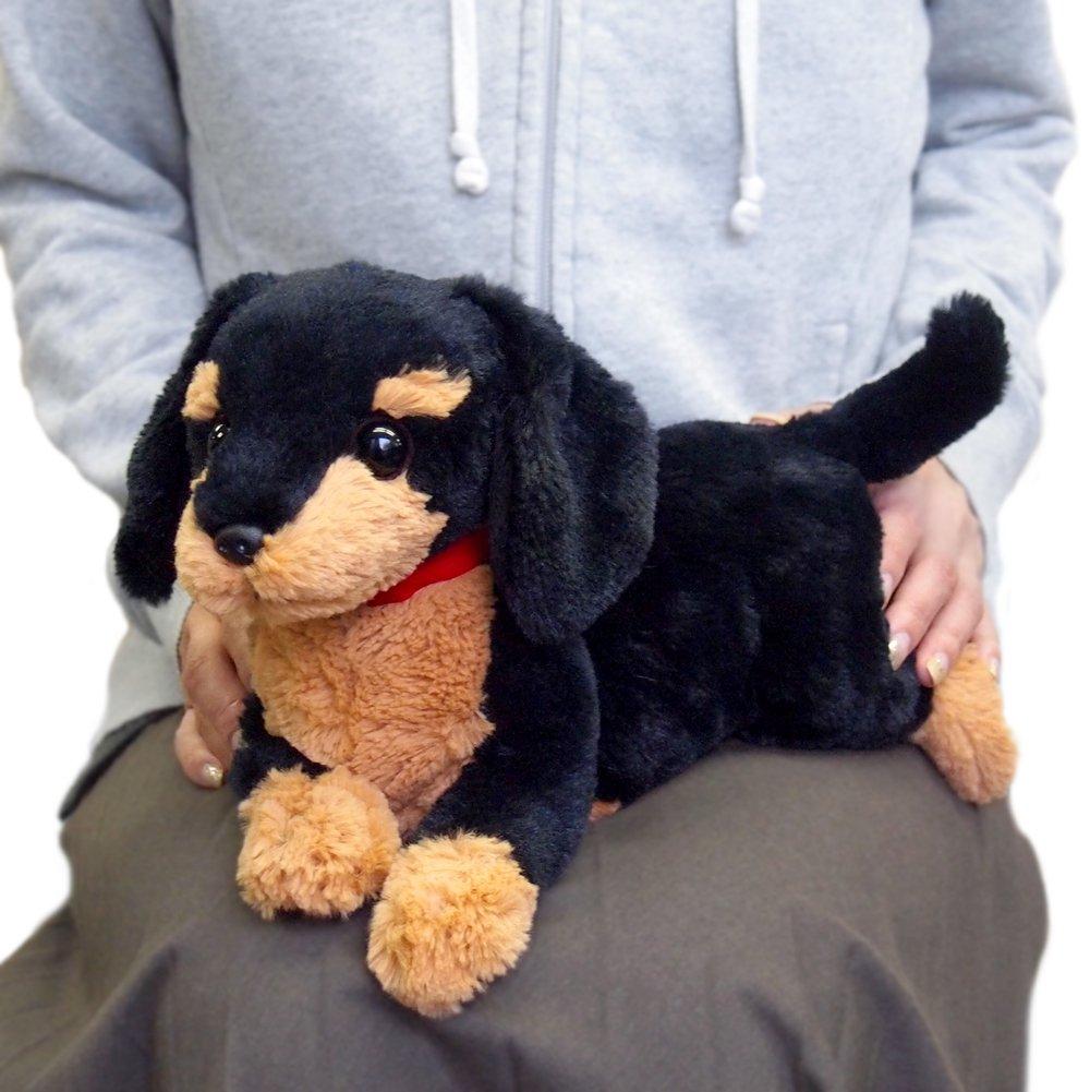 Knee Dog Miniature Dachshund Black Plush Toy S P-3012