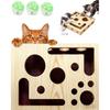 Cat Scratch Puzzle Enrichment Box Nail File Stress Free Alternative To Clippers and Grinders, Wooden Cat Nail File Scratcher Felines Files Claws Maze