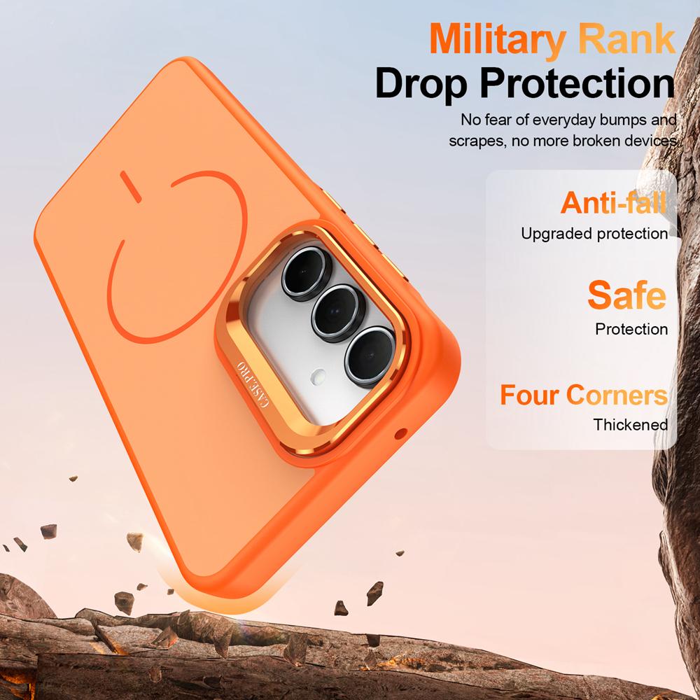 KEYSION Matte Skin Feel Lens Stand Phone Case for Samsung A55 5G A35 A25 A15 4G Magnetic Shockproof Back Cover for Galaxy A05S