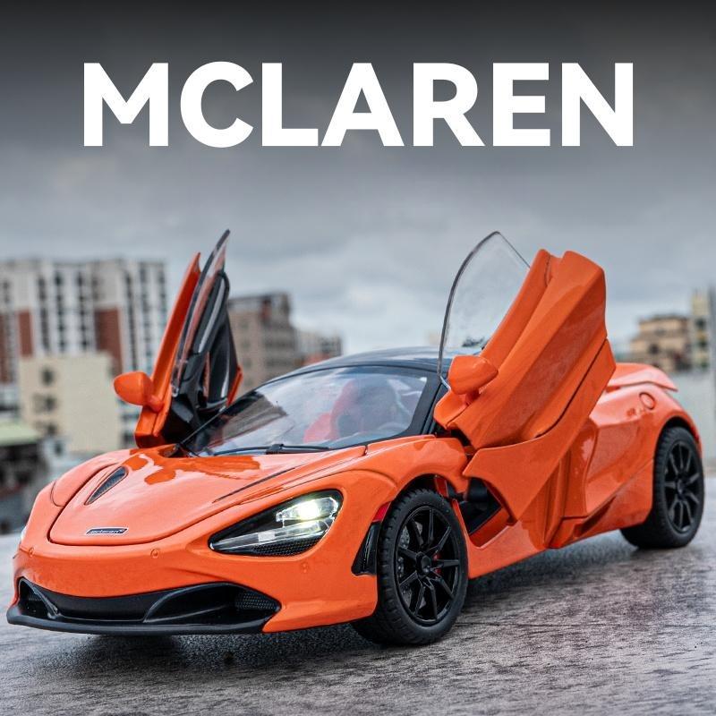 1/24 McLaren 720S Druckguss-Spielzeugauto, Miniatur-Cabrio-Modell, Pullback, Sound & Licht, Sammlung, Geschenk für Jungen und Kinder