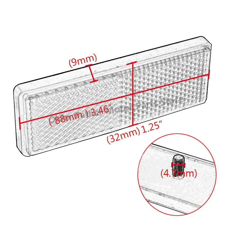 Universal Motorcycle Bike Scooter Rear Red Warning Reflector Reflective Plate for Harley Yamaha Suzuki Honda Chopper Cafe Racer
