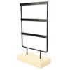 36 Holes Metal Jewelry Storage Rack Display Stand Earrings Necklace Organizer with Wood Base