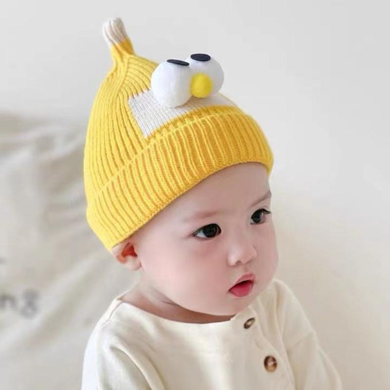Baby hat autumn and winter new men's and women's ear protectors cute wool hat infant pacifier big eye hat