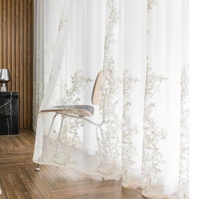 Neue Florale Bestickte Transparente Vorhänge für Wohnzimmer Schlafzimmer Fenster Voile Vorhänge Frisches Design
