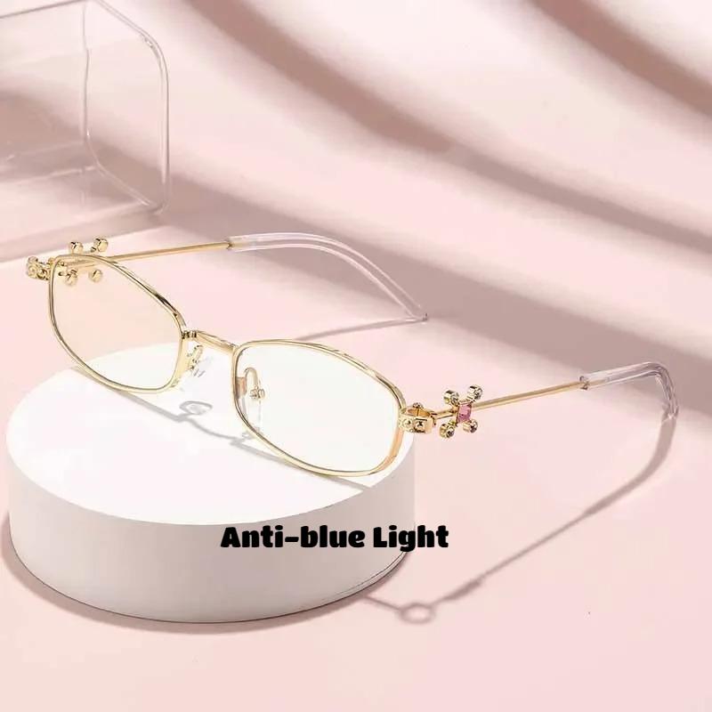 

Fashionable Metal Frame Anti-blue Light Glasses Diamond Glasses Legs Classic Sunglasses Men and Women Luxury Brand Glasses золотой