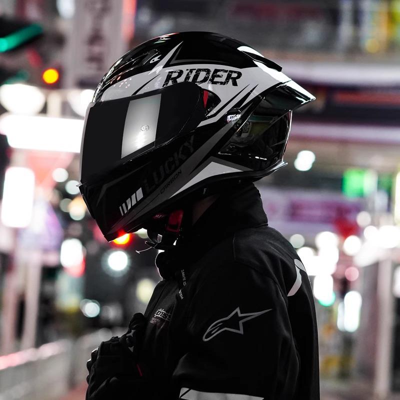 Unisex Carbon Fiber Full-Face Motorcycle Helmet with Bluetooth & Anti-Fog, 3C Certified for All Seasons
