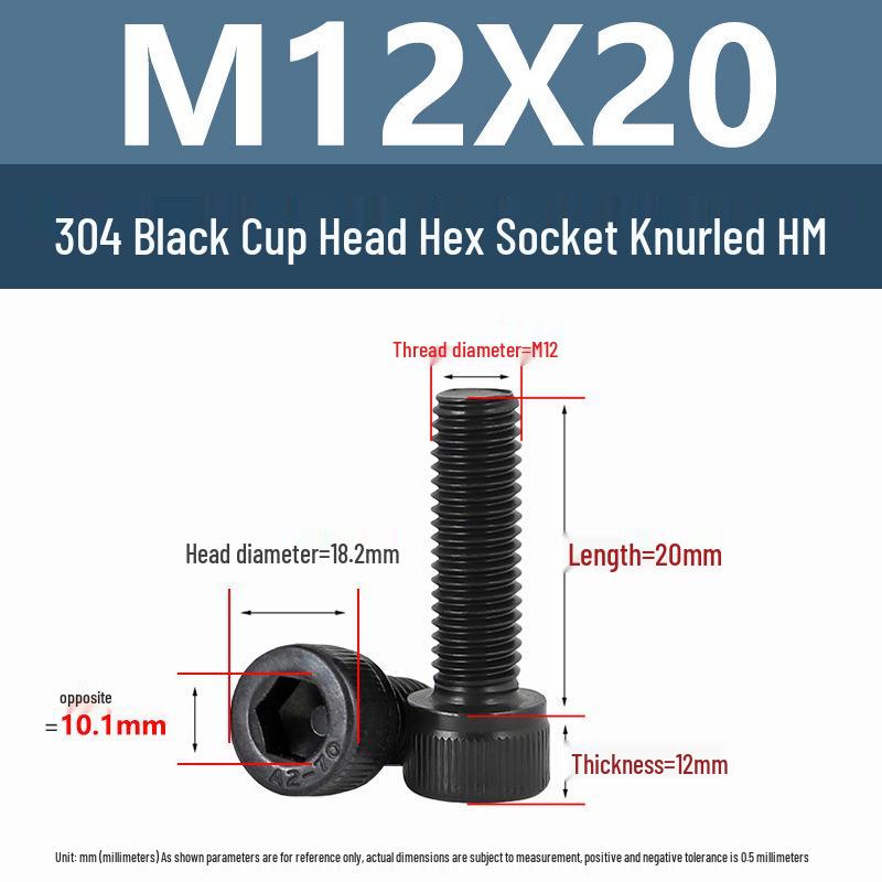 Yigu 304 Stainless Steel Hex Socket Cylindrical Head Screws: M2-M5 Bolts, M6-M12 Screws