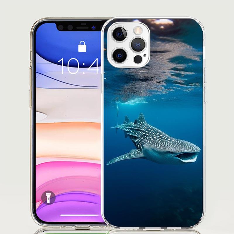 Ocean Whale Shark Phone Case For iPhone 17 Air 16 15 Plus 11 14 Pro Max 13 Mini 12 7 8 + SE Pattern Art Customized Cover 17 Air