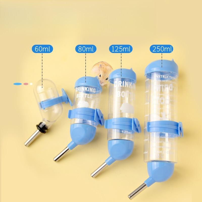 Hanging Small Pet Water Bottle No‑Drip Stainless Steel Spout For Hamster Rabbit Guinea Pig Cage
